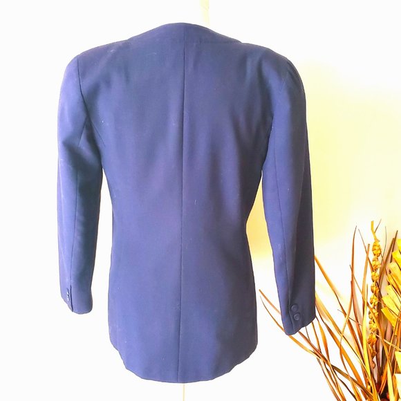 Vintage Braemar Petites by Jeremy Scott dark blue blazer. - Picture 7 of 15